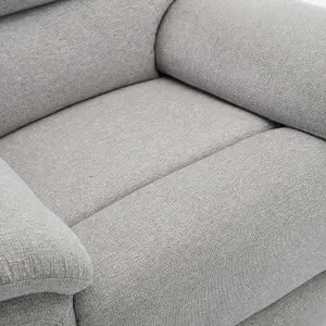 Fosse 1 + 3  Seater Manual Recliner Fabric Modern Living Sofa Light Grey