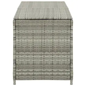 vidaXL Garden Storage Box Poly Rattan 200x50x60 cm Grey