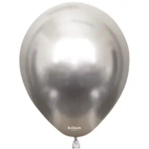 Kalisan Latex Mirror Balloon (Pack of 50) Silver (One Size)