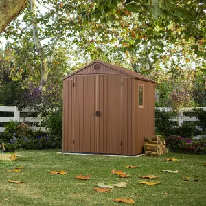 Keter Darwin 6x6 ft Apex 2 door Shed with floor & 1 window (Base included)