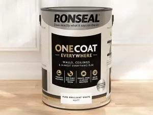 Ronseal KCB.7015103.20104.81 One Coat Everywhere Interior Paint Pure Brilliant White Matt 5 litre RSLOCEBWM5L