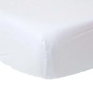 Homescapes White Linen Deep Fitted Sheet, Single