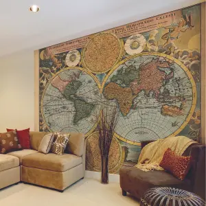 Origin Murals Vintage World Map Matt Smooth Paste the Wall Mural 350cm wide x 280cm high