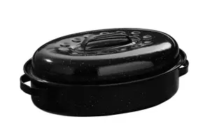 Interiors by Premier Carvara Black Enamel Small Casserole Dish