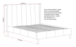 Amelia 5ft King Size Bed in Green Velvet Fabric with elegant winged headboard