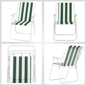 Burnham Folding Camping Chair Grey/Green