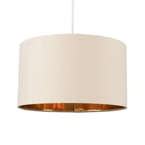 ValueLights Reni Large Modern Beige and Gold Pendant Ceiling Light Shade