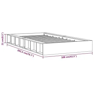 Berkfield Bed Frame White 90x200 cm Solid Wood