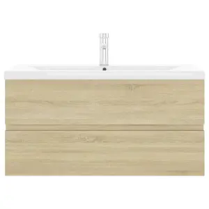 Berkfield Sink Cabinet with Built-in Basin Sonoma Oak Engineered Wood