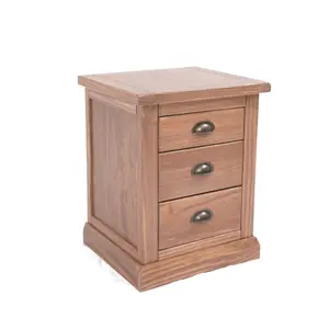 Tirolo 3 Drawer Bedside Table Brass Cup Handle