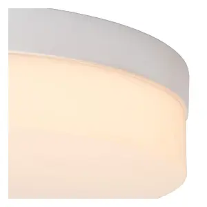 Lucide Biskit Modern Flush ceiling light Bathroom 40cm - LED - 1x36W 2700K - IP44 - White