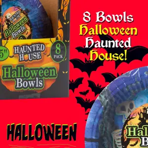 Halloween Paper Bowls Graveyard 7.5 inch Paper Bowls Halloween Party (8 Pack)