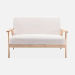 sweeek. 2-seater scandi-style loveseat sofa in boucle fabric Isak boucle Off-White Boucle 114x69.5x73 cm