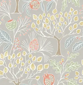 Fine Decor FD25829 Groovy Garden Wallpaper, Pink/Grey