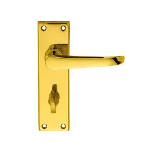 Carlisle Brass Polished Brass Victorian Ascot Lever on WC Backplate (DL30WC)