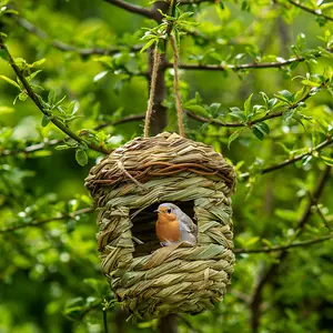 Woodside Hanging Reed Bird Nesting House, 2 PACK