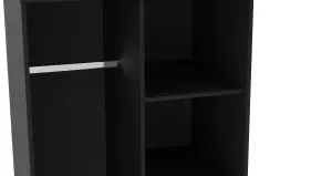 Madrid Open Wardrobe in Black Ash (Ready Assembled)