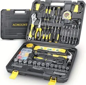 TEMU Acmount Tool Kit 140 Piece Home Tool Kit Diy Household Tool Sets For And Maintenance