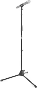 Tiger MCA21-BK Straight Microphone Stand With Tripod Base - Adjustable Mic Stand - Black