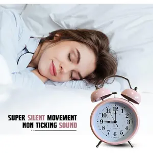 Quartz Movement / Crystal Alarm Tabletop Clock Pink