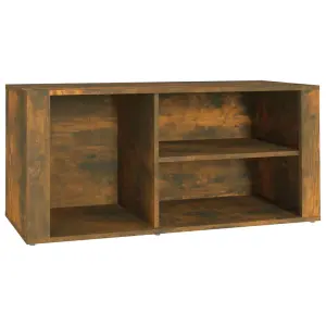 Berkfield Shoe Cabinet Smoked Oak 100x35x45 cm Engineered Wood