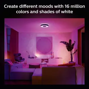 Philips Hue White and Colour Ambiance Infuse large ceiling lamp Black