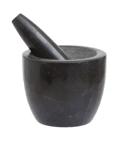 Maison by Premier Salerno Black Marble Tapered Mortar And Pestle