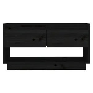 Berkfield TV Cabinet Black 74x34x40 cm Solid Wood Pine