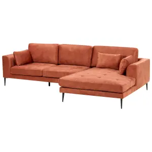 Corner Sofa FLAM Orange Velvet Left Hand