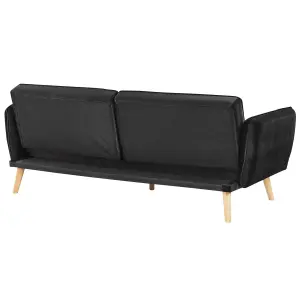 Beliani Modern Sofa Bed BARDU Black Velvet