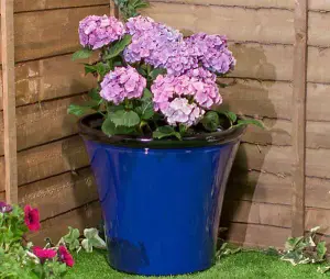 Primrose Royal Blue Glaze Effect Round Planter 50cm