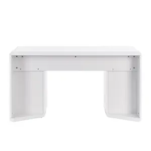 Florentine High Gloss Computer Desk In White And Concrete Effect