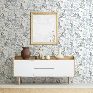 Fine Decor FD25841 Orla Wallpaper, Blue