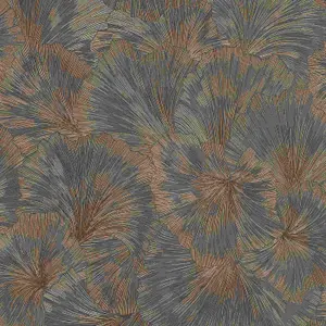 Erismann Floral Flowers Fashion for Wall Grey Copper Wallpaper