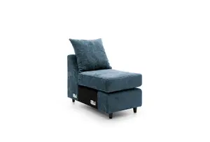 Harriet Crushed Chenille Extension Unit  in Dark Blue