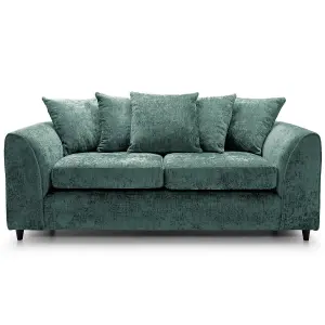 Monaco Chenille Fabric 3 Seater sofa  Teal