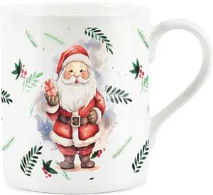 Purely Home Christmas (Elf Reindeer Santa Snowman) Hambledon Bone China Mugs - Set Of 4 | Robert Dyas