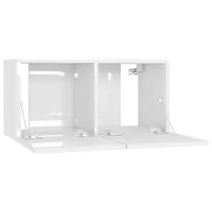 Berkfield Hanging TV Cabinet High Gloss White 60x30x30 cm