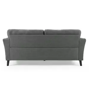 Stella 3 Seater Sofa, Grey Linen Fabric