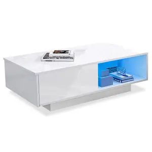 White High Gloss Coffee Table with LED lights