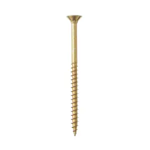 Goldscrew PZ Flat countersunk Yellow-passivated Carbon steel Multipurpose screw (Dia)5mm (L)70mm, Pack of 100