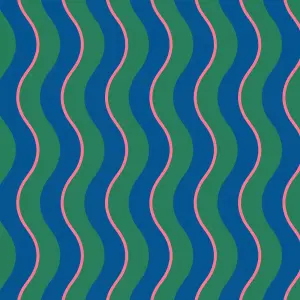 Envy Making Waves Neon Nights Blue Stripe Wallpaper