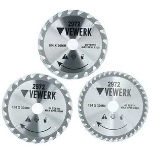 184mm x 30mm TCT Tungsten carbide Tipped Circular Saw Blades 20 24 40 Teeth