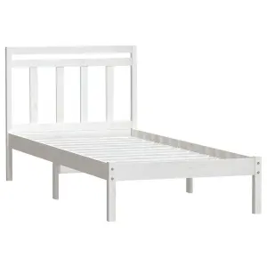 Berkfield Bed Frame White Solid Wood Pine 90x200 cm