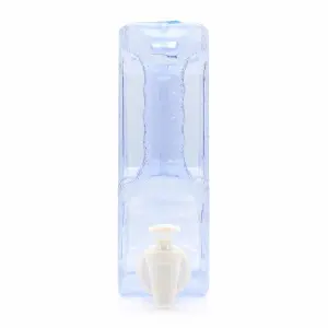 3L Slim Fridge Water Dispenser - Plastic PETG Travel Desktop Container, Blue white - Holds 3 liters