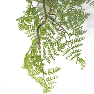 100cm Artificial Hanging Fern Plant Light Green Maidenhair