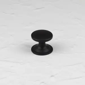 38mm Matt Black Cabinet Knob Round Cupboard Door Drawer Pull Handle Kitchen Wardrobe Furniture Replacement