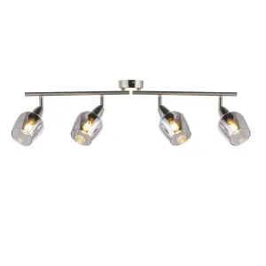 Kleo Satin Nickel effect 4 Light Spotlight bar