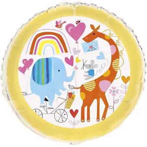 Unique Party Zoo Baby Shower Foil Balloon Multicoloured (One Size)