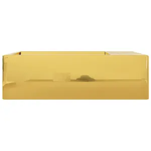 Berkfield Wash Basin with Overflow 49x25x15 cm Ceramic Gold